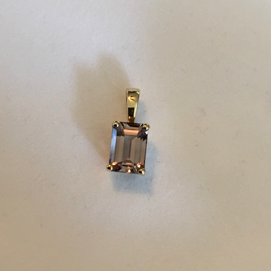 Rare Diaspora (Csarite) & 10k Gold Pendant W/ Coa